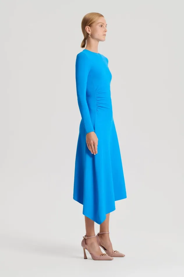 Women Scanlan Theodore Dresses CREPE KNIT DRAPE GATHER DRESS Sapphire Women Scanlan Theodore Dresses CREPE KNIT DRAPE GATHER DRESS Sapphire