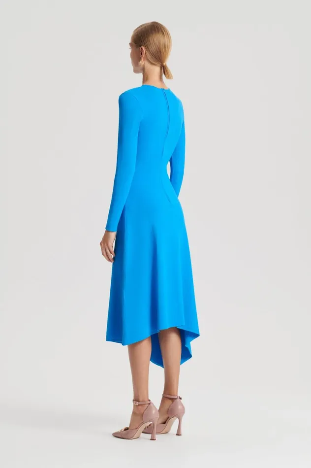 Women Scanlan Theodore Dresses CREPE KNIT DRAPE GATHER DRESS Sapphire Women Scanlan Theodore Dresses CREPE KNIT DRAPE GATHER DRESS Sapphire
