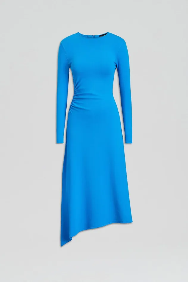 Women Scanlan Theodore Dresses CREPE KNIT DRAPE GATHER DRESS Sapphire Women Scanlan Theodore Dresses CREPE KNIT DRAPE GATHER DRESS Sapphire
