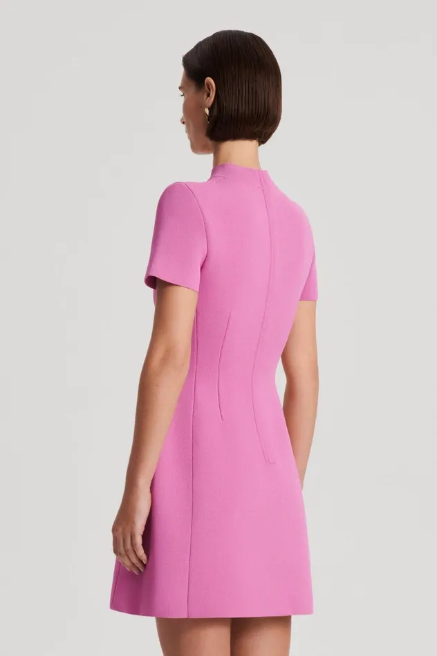 Women Scanlan Theodore Dresses CREPE KNIT PEPLUM DRESS Peony Women Scanlan Theodore Dresses CREPE KNIT PEPLUM DRESS Peony