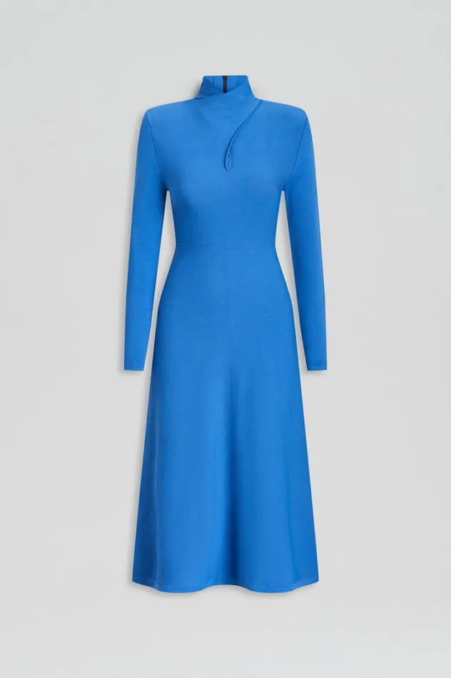 Women Scanlan Theodore Dresses CREPE KNIT TURBAN TWIST DRESS Prussianblue Women Scanlan Theodore Dresses CREPE KNIT TURBAN TWIST DRESS Prussianblue