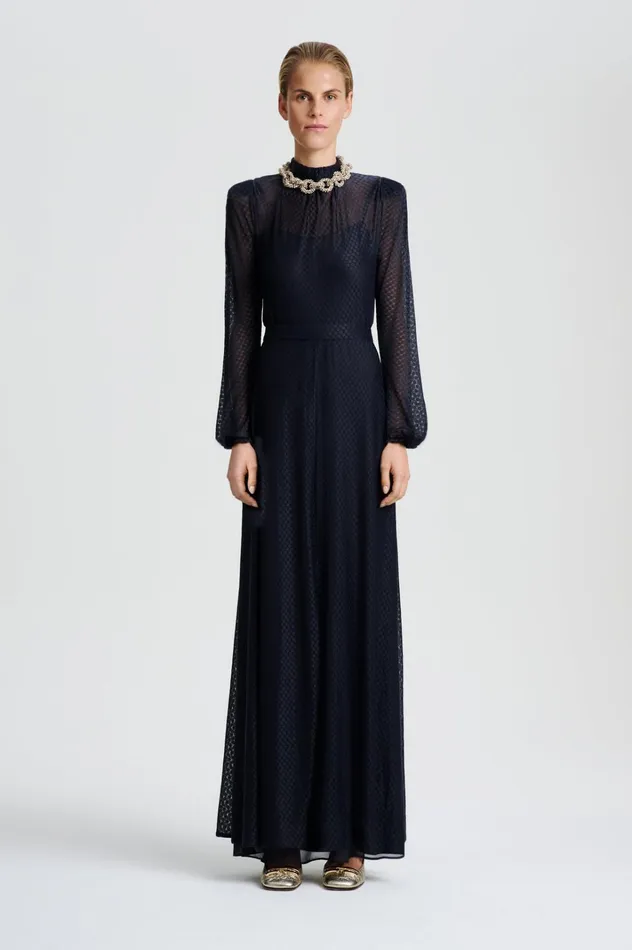 Women Scanlan Theodore Dresses FRENCH LACE DRESS Navy