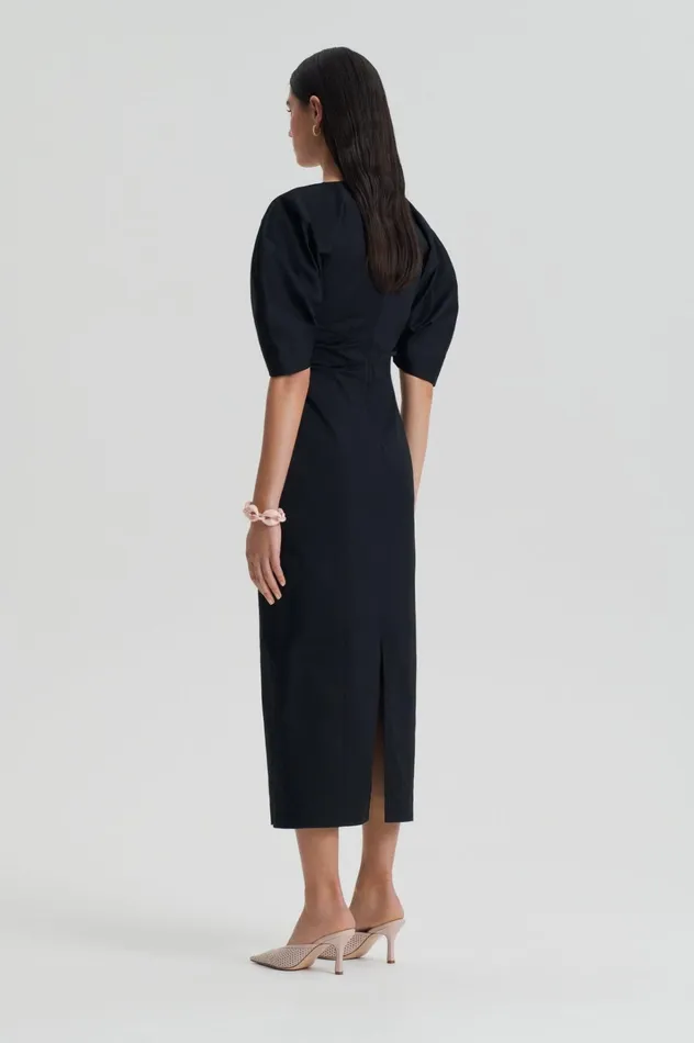 Women Scanlan Theodore Dresses SATEEN COTTON TAILORED DRESS Black