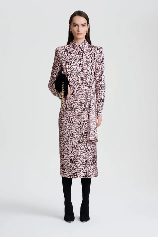 Women Scanlan Theodore Dresses SILK FLORAL WRAP DRESS Pinkblack