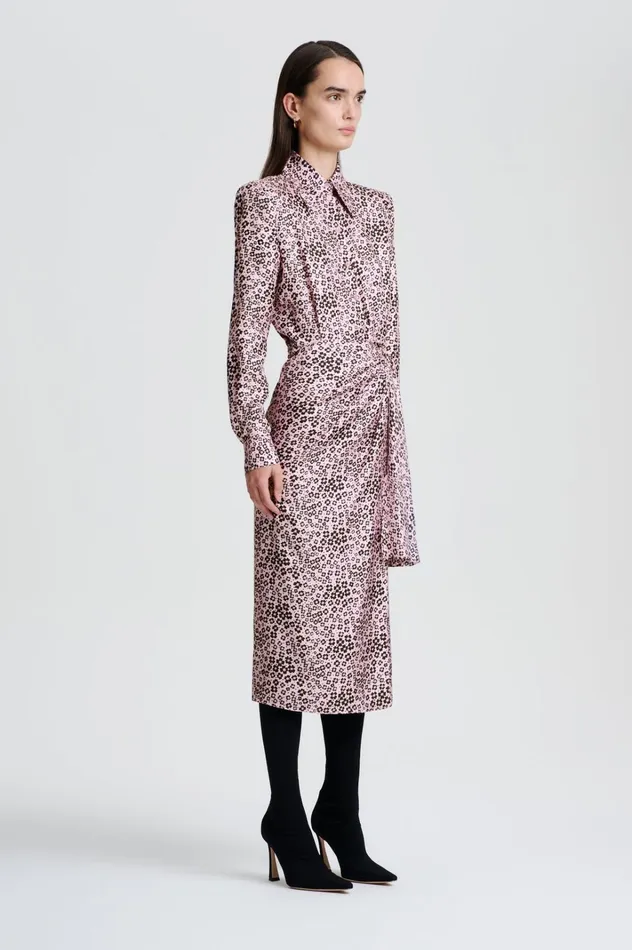 Women Scanlan Theodore Dresses SILK FLORAL WRAP DRESS Pinkblack