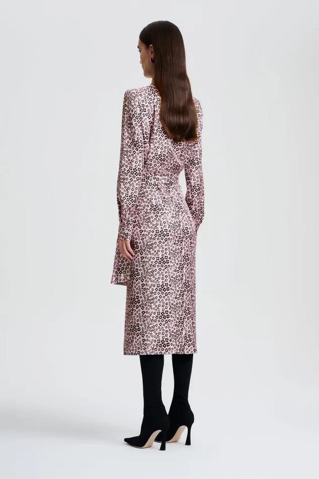 Women Scanlan Theodore Dresses SILK FLORAL WRAP DRESS Pinkblack