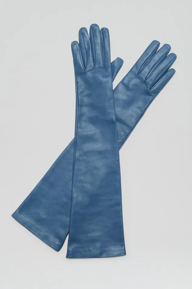 Women Scanlan Theodore Gloves LEATHER GLOVES Denim Women Scanlan Theodore Gloves LEATHER GLOVES Denim
