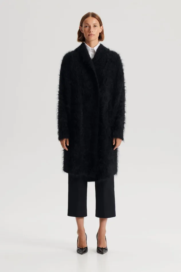 Women Scanlan Theodore Jackets BRUSHED MOHAIR CARDIGAN 3 Black