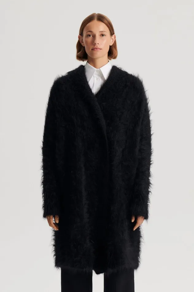 Women Scanlan Theodore Jackets BRUSHED MOHAIR CARDIGAN 3 Black Women Scanlan Theodore Jackets BRUSHED MOHAIR CARDIGAN 3 Black