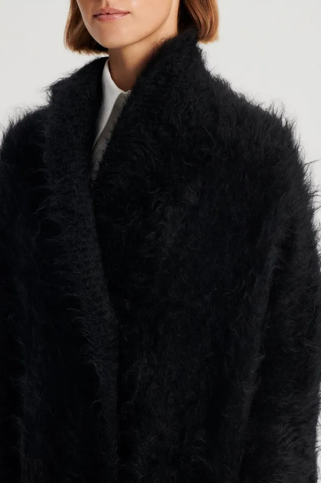 Women Scanlan Theodore Jackets BRUSHED MOHAIR CARDIGAN 3 Black Women Scanlan Theodore Jackets BRUSHED MOHAIR CARDIGAN 3 Black