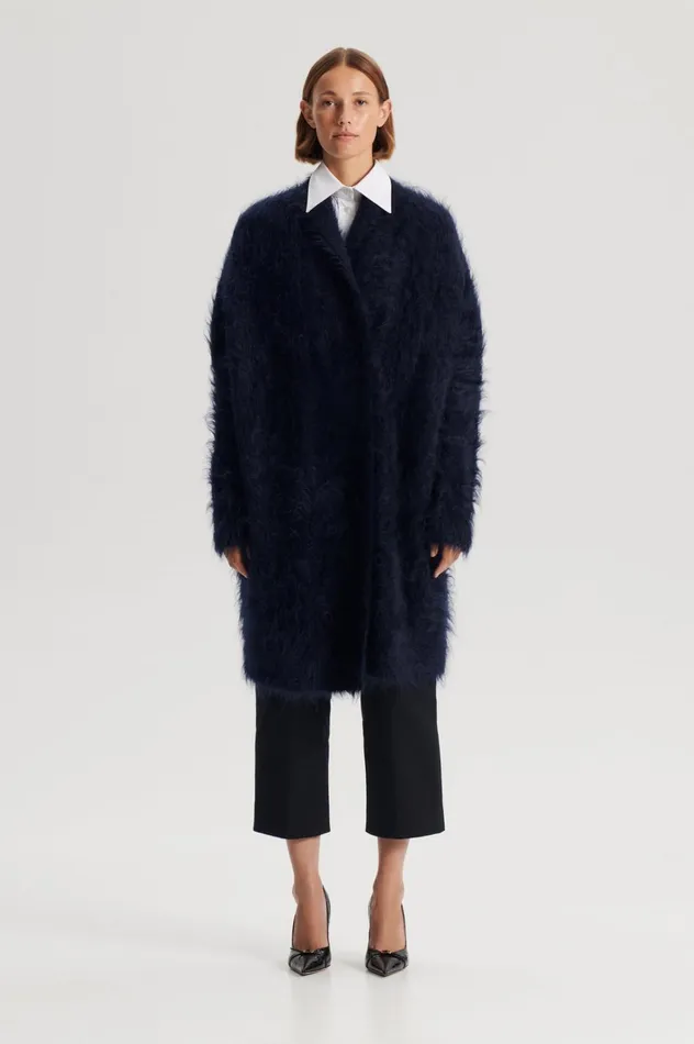 Women Scanlan Theodore Jackets BRUSHED MOHAIR CARDIGAN 3 Navy