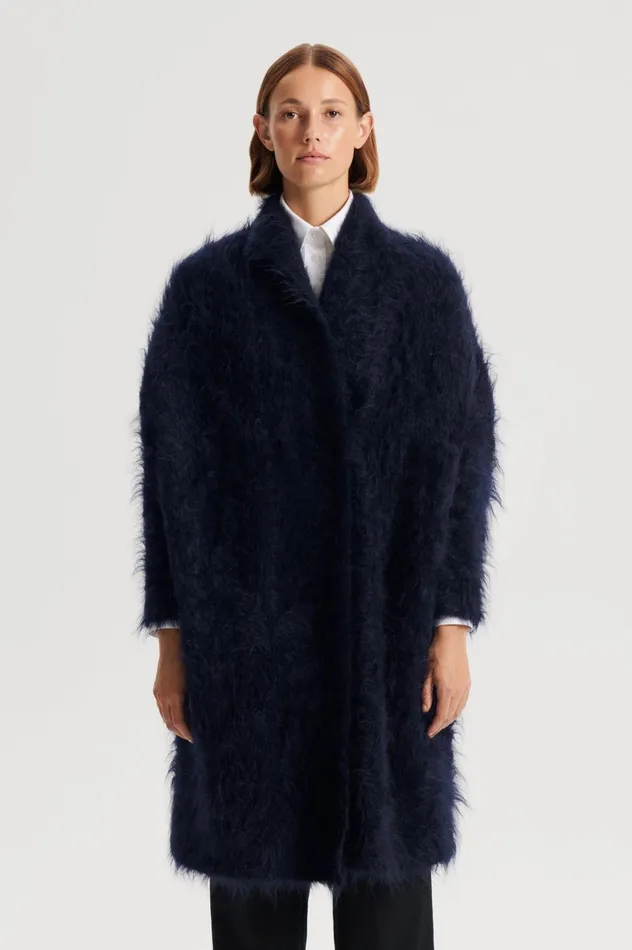Women Scanlan Theodore Jackets BRUSHED MOHAIR CARDIGAN 3 Navy Women Scanlan Theodore Jackets BRUSHED MOHAIR CARDIGAN 3 Navy