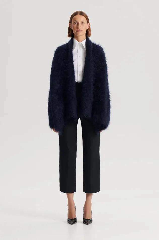 Women Scanlan Theodore Jackets BRUSHED MOHAIR CARDIGAN 3 Navy Women Scanlan Theodore Jackets BRUSHED MOHAIR CARDIGAN 3 Navy