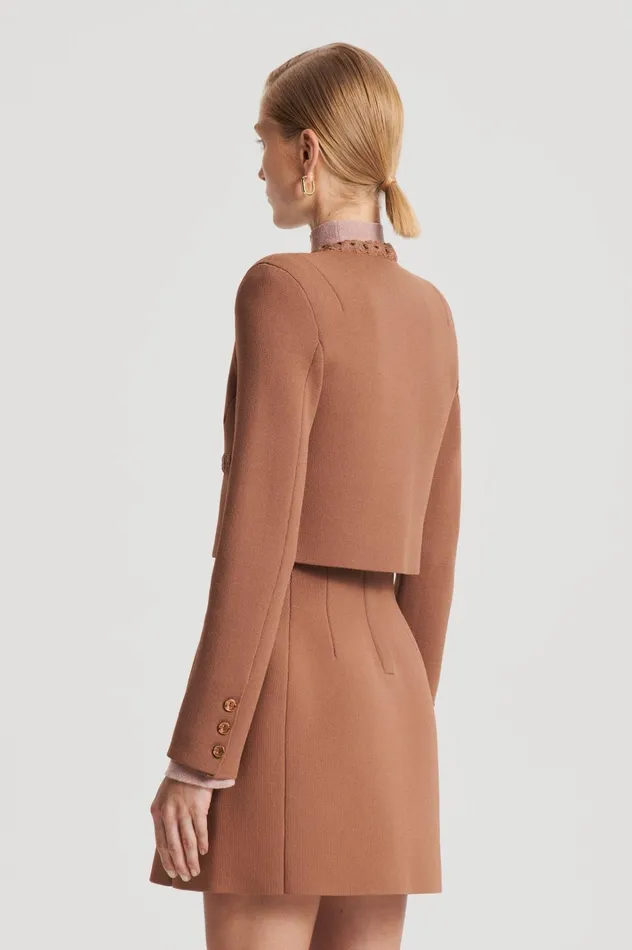 Women Scanlan Theodore Jackets CREPE KNIT DAISY CROP JACKET Spice