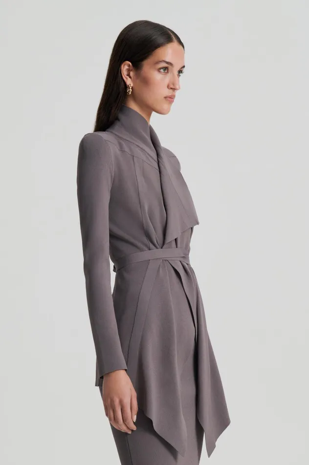 Women Scanlan Theodore Jackets CREPE KNIT DRAPE FRONT JACKET Torba Women Scanlan Theodore Jackets CREPE KNIT DRAPE FRONT JACKET Torba
