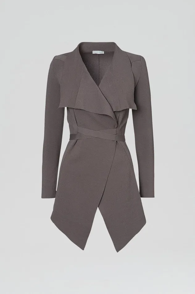 Women Scanlan Theodore Jackets CREPE KNIT DRAPE FRONT JACKET Torba Women Scanlan Theodore Jackets CREPE KNIT DRAPE FRONT JACKET Torba