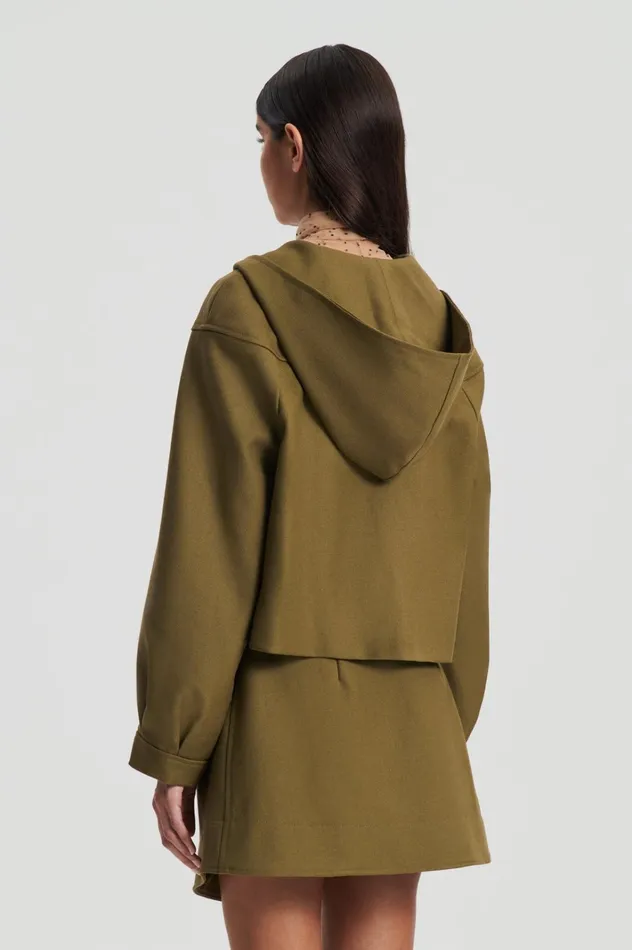 Women Scanlan Theodore Jackets CROPPED DUFFLE Olive Women Scanlan Theodore Jackets CROPPED DUFFLE Olive