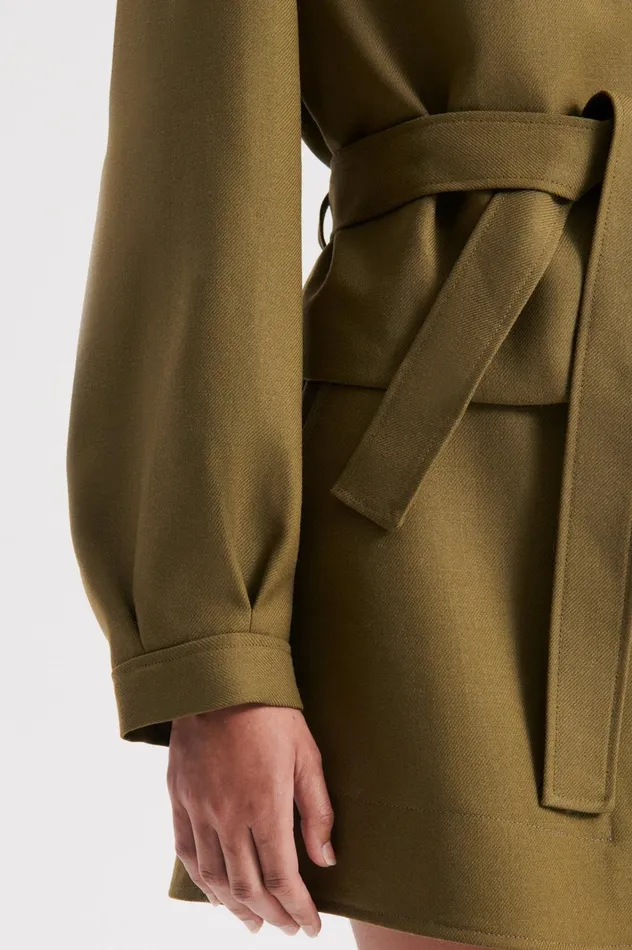 Women Scanlan Theodore Jackets CROPPED DUFFLE Olive Women Scanlan Theodore Jackets CROPPED DUFFLE Olive