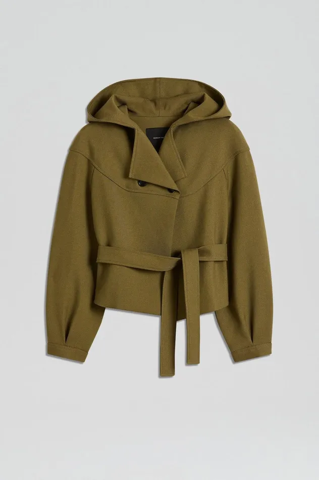 Women Scanlan Theodore Jackets CROPPED DUFFLE Olive Women Scanlan Theodore Jackets CROPPED DUFFLE Olive