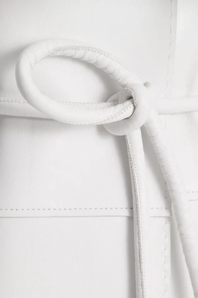 Women Scanlan Theodore Jackets LEATHER BONDED JACKET White Women Scanlan Theodore Jackets LEATHER BONDED JACKET White