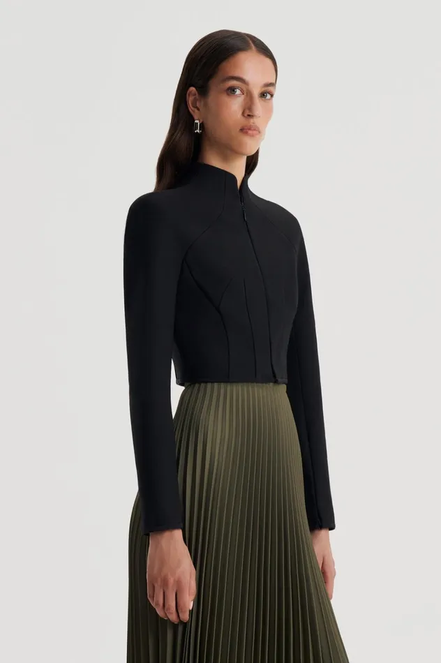 Women Scanlan Theodore Jackets MILANO ZIP JACKET Black