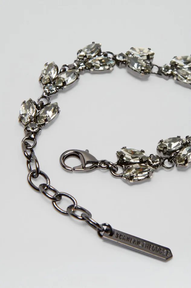 Women Scanlan Theodore Jewelry CRYSTAL LEAF BRACELET Blackdiamond Women Scanlan Theodore Jewelry CRYSTAL LEAF BRACELET Blackdiamond