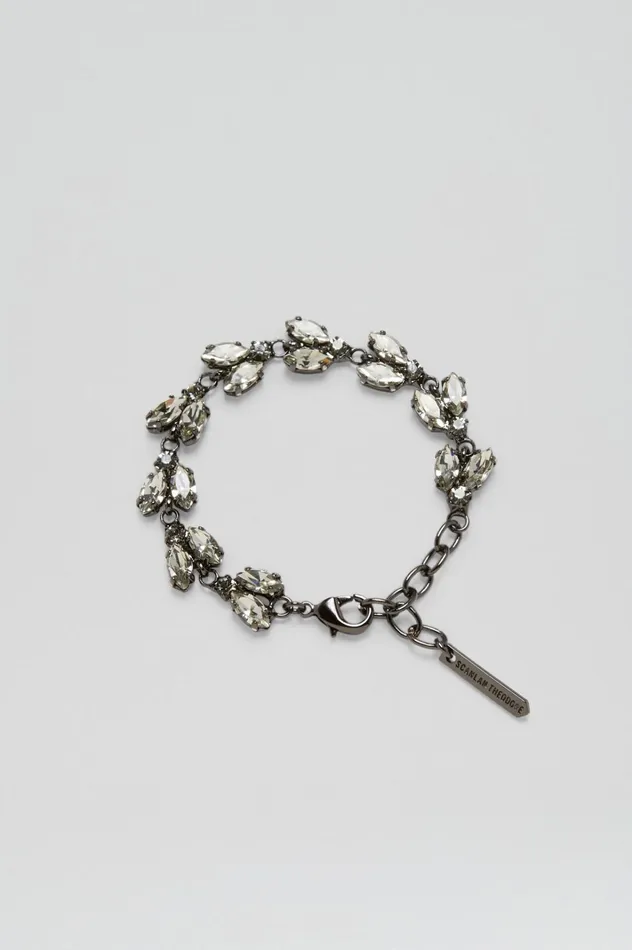 Women Scanlan Theodore Jewelry CRYSTAL LEAF BRACELET Blackdiamond Women Scanlan Theodore Jewelry CRYSTAL LEAF BRACELET Blackdiamond