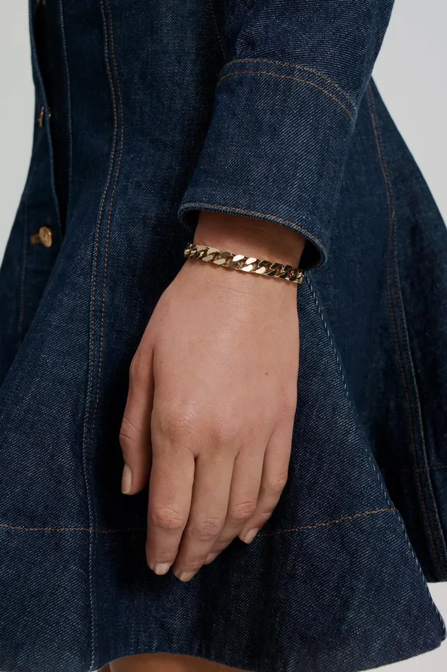 Women Scanlan Theodore Jewelry FLAT CHAIN BRACELET Lightgold