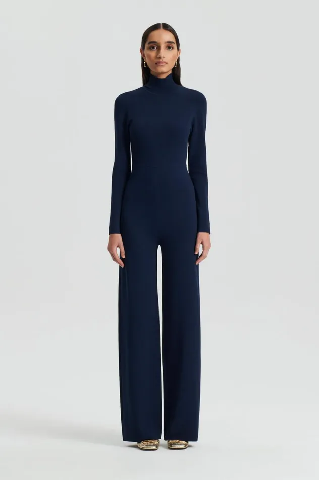Women Scanlan Theodore Jumpsuits MICRO CREPE JUMPSUIT Navy