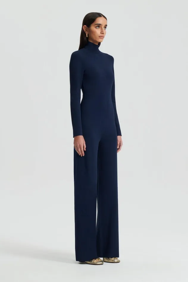 Women Scanlan Theodore Jumpsuits MICRO CREPE JUMPSUIT Navy Women Scanlan Theodore Jumpsuits MICRO CREPE JUMPSUIT Navy