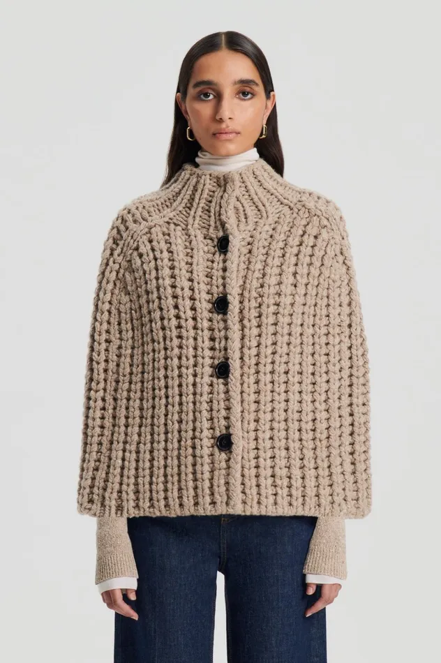 Women Scanlan Theodore Knitwear HANDKNIT CAPE Taupe