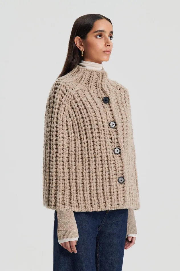 Women Scanlan Theodore Knitwear HANDKNIT CAPE Taupe
