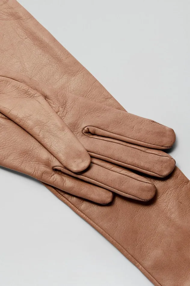 Women Scanlan Theodore Leather LEATHER GLOVES Camel