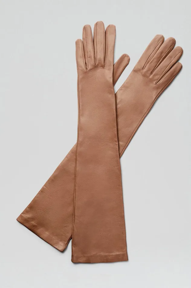 Women Scanlan Theodore Leather LEATHER GLOVES Camel