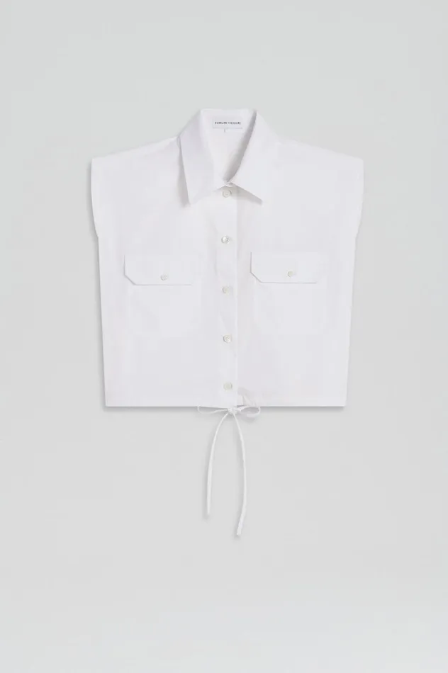 Women Scanlan Theodore Shirts PARACHUTE CROP SHIRT White