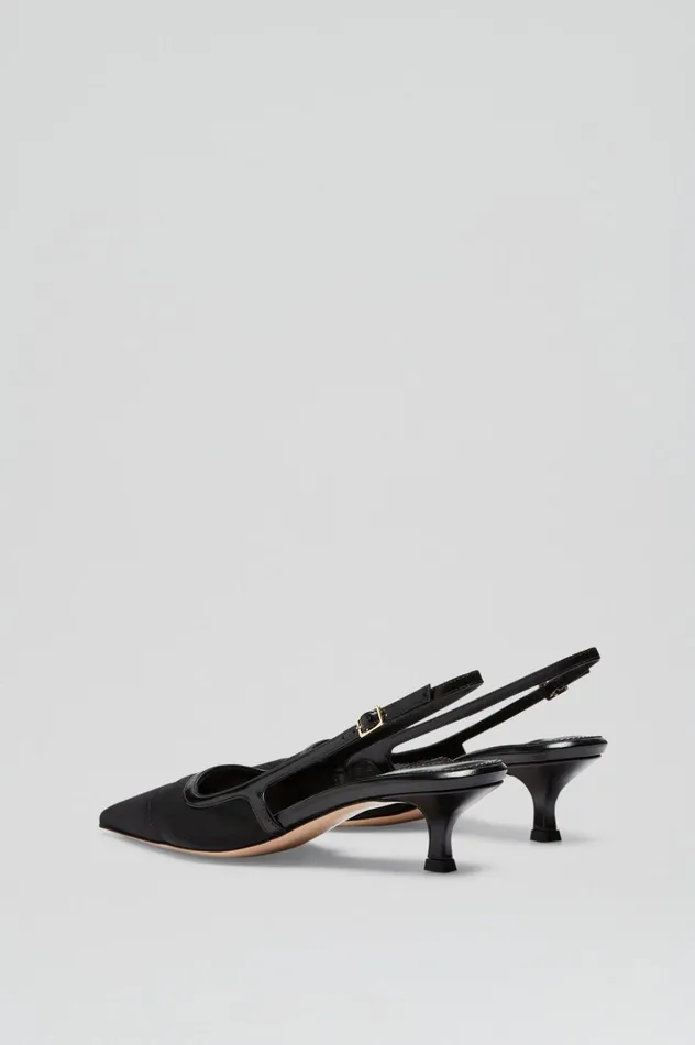 Women Scanlan Theodore Shoes FINE MESH SLINGBACK 45 Black