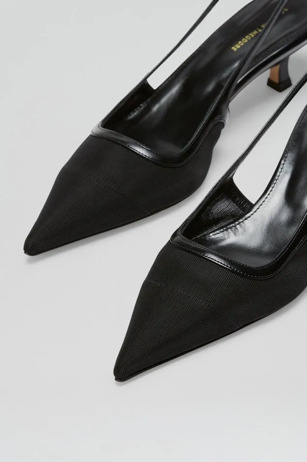 Women Scanlan Theodore Shoes FINE MESH SLINGBACK 45 Black