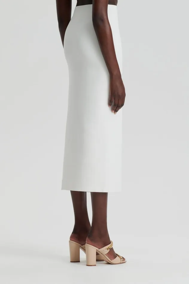 Women Scanlan Theodore Skirts CREPE KNIT SPLIT SKIRT Cream Women Scanlan Theodore Skirts CREPE KNIT SPLIT SKIRT Cream