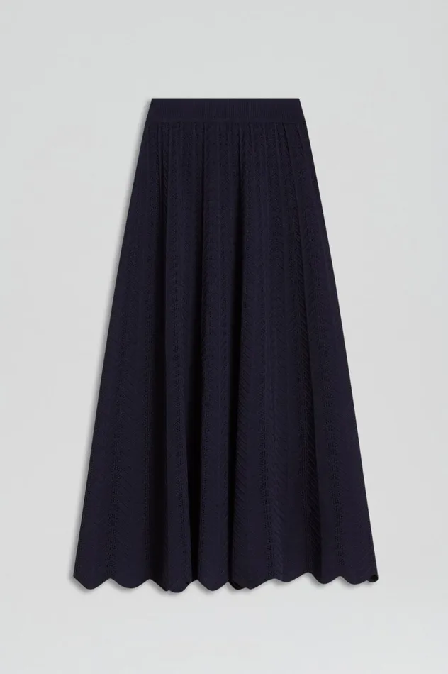 Women Scanlan Theodore Skirts PLEAT LACE SKIRT Navy Women Scanlan Theodore Skirts PLEAT LACE SKIRT Navy