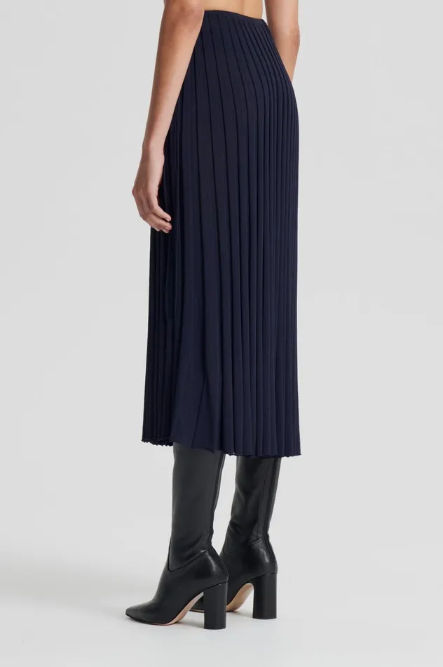 Women Scanlan Theodore Skirts PLEATED RIB SKIRT 16 Navy