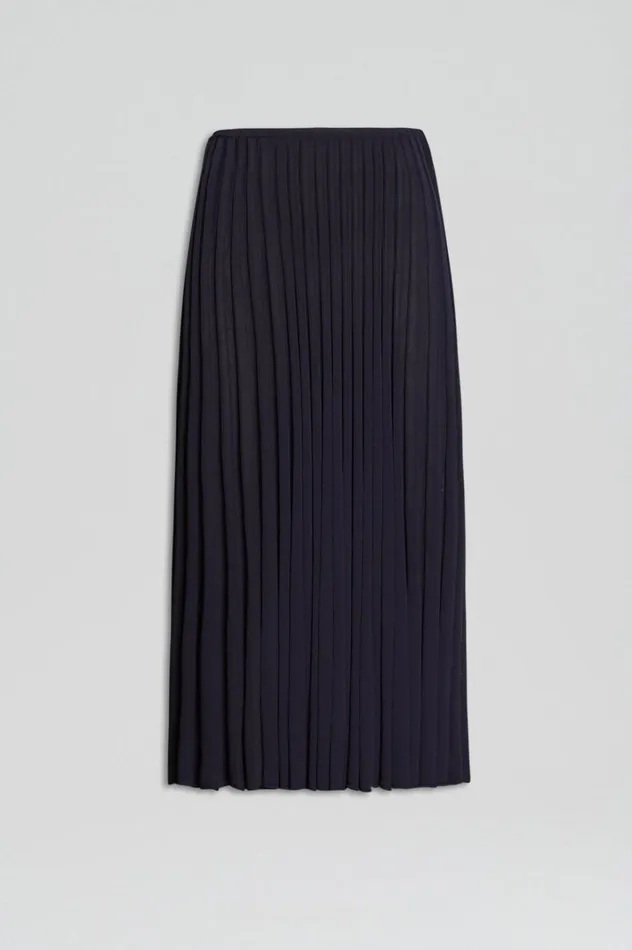 Women Scanlan Theodore Skirts PLEATED RIB SKIRT 16 Navy