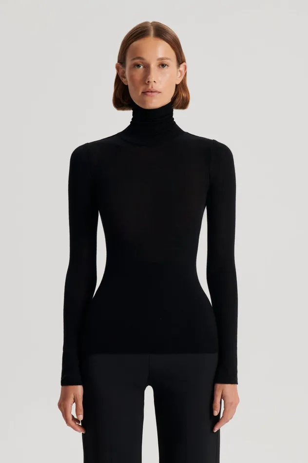 Women Scanlan Theodore Sweaters BABYWOOL POLO Black All Online Women Scanlan Theodore Sweaters BABYWOOL POLO Black All Online