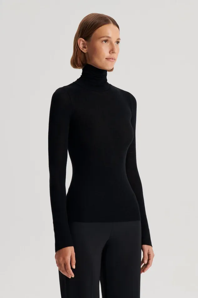 Women Scanlan Theodore Sweaters BABYWOOL POLO Black All Online Women Scanlan Theodore Sweaters BABYWOOL POLO Black All Online