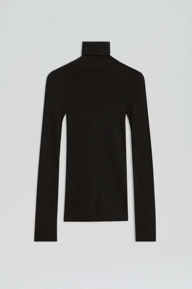 Women Scanlan Theodore Sweaters BABYWOOL POLO Black All Online Women Scanlan Theodore Sweaters BABYWOOL POLO Black All Online