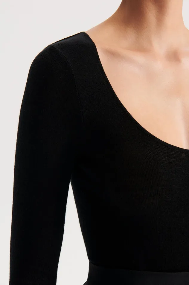 Women Scanlan Theodore Sweaters BABYWOOL SCOOP NECK Black All Women Scanlan Theodore Sweaters BABYWOOL SCOOP NECK Black All