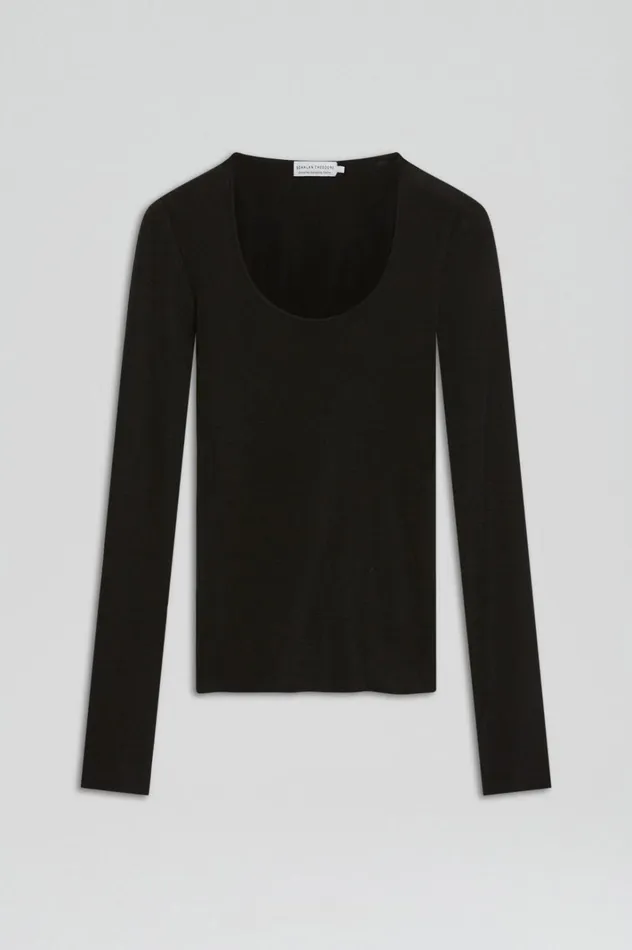 Women Scanlan Theodore Sweaters BABYWOOL SCOOP NECK Black All Women Scanlan Theodore Sweaters BABYWOOL SCOOP NECK Black All