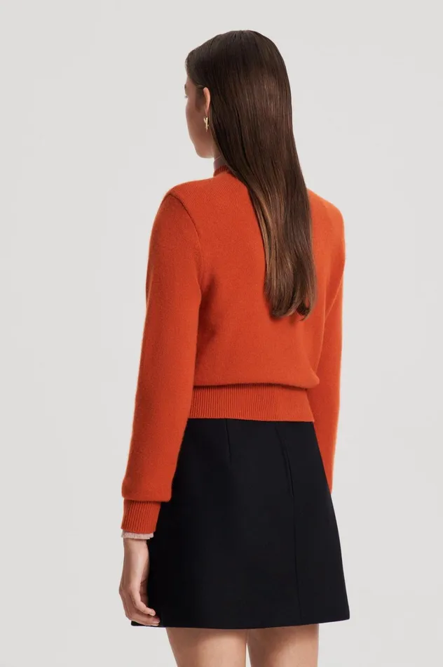 Women Scanlan Theodore Sweaters CASHMERE CREW SWEATER Burnt