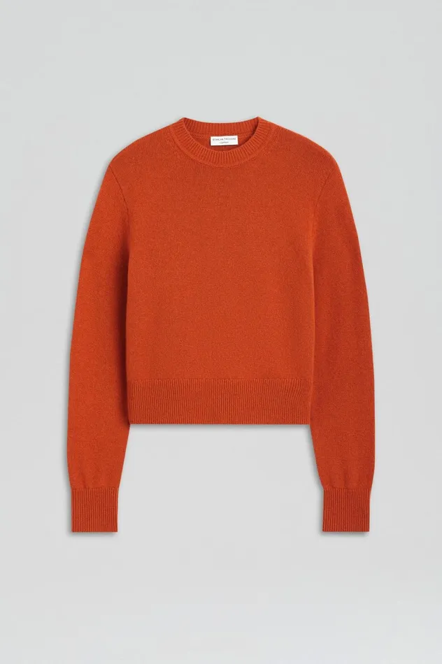 Women Scanlan Theodore Sweaters CASHMERE CREW SWEATER Burnt