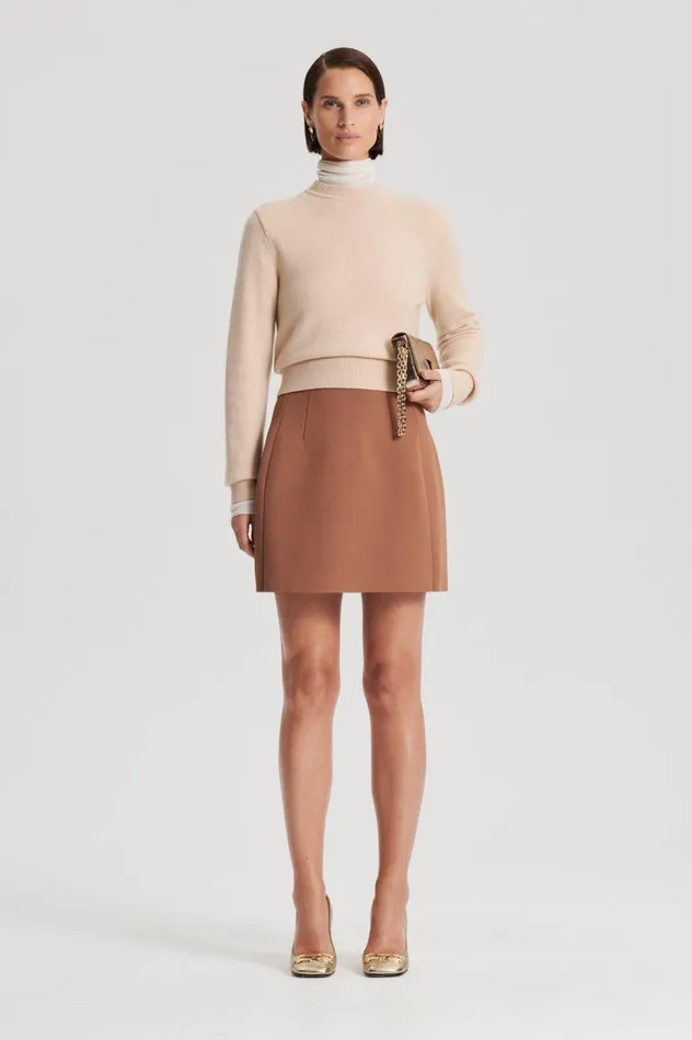 Women Scanlan Theodore Sweaters CASHMERE CREW SWEATER Oat