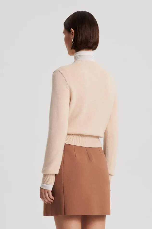 Women Scanlan Theodore Sweaters CASHMERE CREW SWEATER Oat Women Scanlan Theodore Sweaters CASHMERE CREW SWEATER Oat